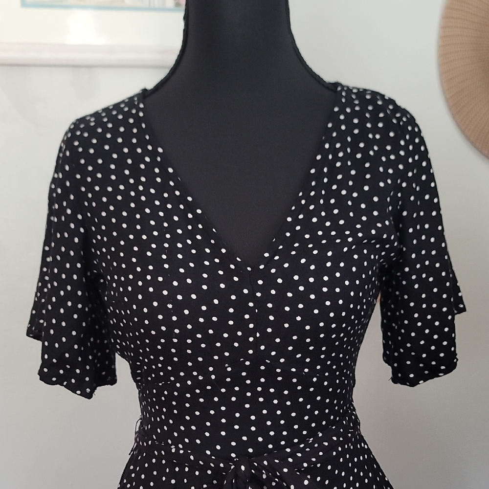 Abercrombie & Fitch Black and White Polka Dot Romper - Picture 3 of 13
